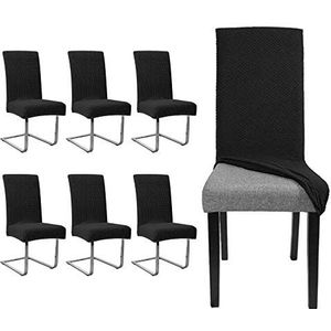 EINFEBEN Elastische stoelhoezen, universeel, waterdicht, modern, duurzaam, afneembaar, bi-elastische spanhoes voor schommelstoelen, eetkamerstoelen enz., 6 stuks
