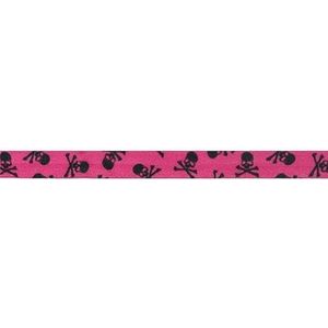 10 Yard 5/8"" 15mm Uil Flamingo Leopard Rose Flower Cherry Print Foldover Elastic Spandex Band Jurk Naaien Trim-Zwarte Schedel