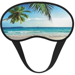 FZGGWYHL Tropische Palmboom Hawaii Strand Gedrukt Verduisterend Slaap Masker Aid Oogmasker Reizen Slaap Oogmasker