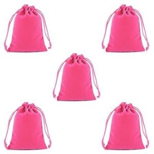 5 set 100 Stuks Velours Sieraden Zakken Speelgoed Opbergzakken Stofdicht Organizer Snacks Party Gunsten Verpakking Gift Bag Rose, Rose rood