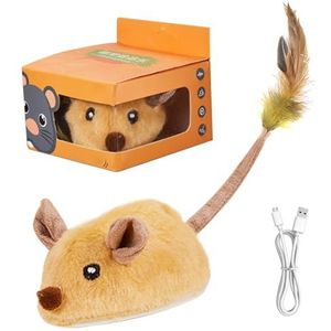 Interactief katspeelgoed LED CAT -muizen Toys, USB -oplaadbaar muisspeeltjes met geluidsbewegingssensor Levense muis Muis Kenspeelgoed Muis speelgoed voor binnenkatten Dood verveling ＆ Oefening | Int