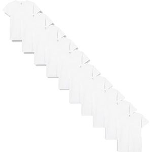 Fruit of the Loom T-shirt voor heren, met V-hals, voordeelverpakking van 10 stuks, wit (wit 30), 4XL
