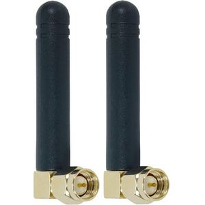 Fohevers 2-Pack Mini WiFi Antenne 2.4G Antenne SMA Mannelijke 90 ° Ellebogen Connector 2DBi Kleine Omni-Directional Wifi Signaal Antenne voor Draadloze Router