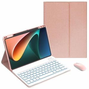 Toetsenbordhoes voor HUAWEI MatePad Pro 13.2 inch 2023, 7 Kleuren Achtergrondverlichting, Ingebouwde Potloodhouder, Magnetisch Afneembaar Draadloos Toetsenbord met Bluetooth Muis,Pink 1
