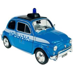 Welly FIAT Nuova 500 Polizia Politie 1957-1975 ca. 1/24 metalen model auto de cast nieuw in doos