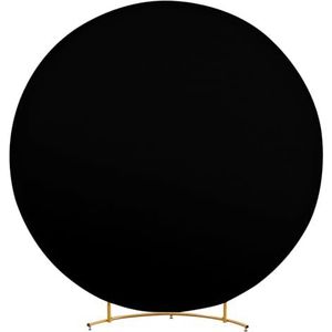 Ronde boog-achtergrondafdekking, cirkelboogstandaard met ritssluiting onderaan, multifunctionele bruiloft boog achtergrond set zwart wit 2,2 m diameter