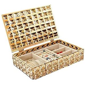 Sieradendoos Sieradenorganizer Crystal Jewelry Box Gouden Sieraden Opbergdoos Ketting Oorbellen Kleine Trinket Sieraden Organizer Sieraden Case Juwelendoos Sieradendoosje