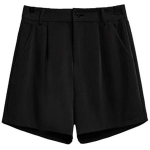 Pegsmio Vrouwen hoge taille vijf punten zomer losse wijde pijpen broek, Zwart, 7XL