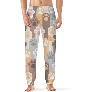 Cat Paw Footprint heren pyjama broek zachte lange pyjama broek elastische nachtkleding broek 5XL