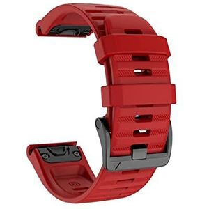 LUGEMA Bandriem Compatibel met Garmin Fenix ​​6 6x Pro Snel compatibel met 22mm 26mm horlogeband Compatibel met Fenix ​​5 5x Plus Quick Release Silicone Pols Bands (Color : Red, Size : 22mm for Feni