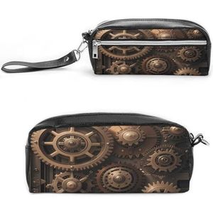 MNVTSKOP Steampunk Mechanische Gears Make-uptas Kleine Cosmetische Reistas Draagbare Briefpapier Organizer voor Vrouwen Leraar
