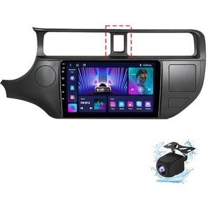 Android 14.0 2 Din Autoradio 9"" Touchscreen Auto Stereo voor KIA RIO 2011-2017 met Draadloze Carplay Android Auto GPS navigatie AHD Omgekeerd beeld Stuurwielbediening(B,P2(2G+32G))