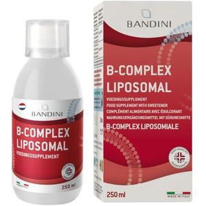 Bandini® Vitamine B-complex Vloeibaar Liposomaal 250ml - Hooggedoseerd Vitamine B complex B1, B2, B3, B5, B6, B7, B9, B12-100% Veganistisch Vloeibaar B-Complex-Supplement - Made in Italy