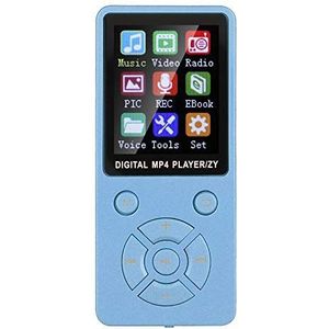MP3-MP4-speler, draagbare 1,8-inch hifi-stereogeluid MP3-muziekspeler 8 GB Bluetooth 4.2 audio-video e-boeklezer voor MP3-MP4-spelers, 32 G-geheugenkaart, tactische knoppen met acht diagrammen (blauw)