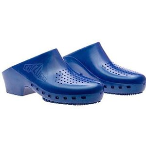 Calzuro S Classic sanitaire pantoffels met professionele gaten CE 34-35 metallic blauw