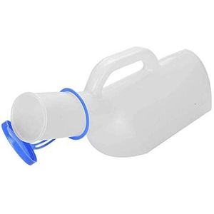 Urinebeker, Mannelijke urinefles met deksel 1000 ml, reisfles, buitenfles, truckerfles, kinderen, volwassenen, transparant, 31 x 14 9 cm