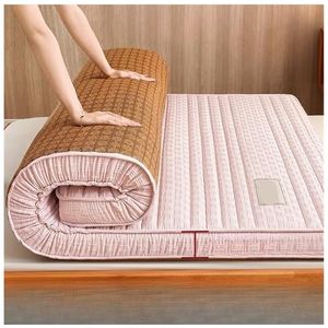 JMORCO Futon Queensize matras, hoogwaardige dikke vloermatras, comfortabele slaapmat, inklapbare latex, hotel, tatami-pad, bedmeubels (stijl G, 6,5 cm _90 x 200 cm)