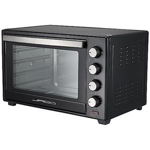 Jago® Mini-oven met convectielucht, binnenverlichting, elektrisch, dubbele glazen deur, timer, 100-230 graden, 2000 W, 48 l, 5 warmtesoorten, draaispies, zwart, mini-oven, mini-keuken, grilloven