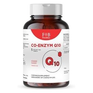 FB PHARMA - Q10 CO-ENZYME - 180 softgel parels met Q10 ubiquinon - ondersteuning voor de doorbloeding van benen, huid - energie en vermoeidheid - Formule ontwikkeld in Italië