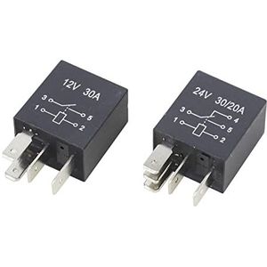 4-pins/5-polig auto-relais 30A 12V/24V lila serie 4-pins 5-pins 1 stuk (kleur: 24 V, maat: 1 stuk 4 pins)