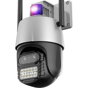 Groothoek beveiligingscamera, 8MP 4K IP Camera WiFi Beveiliging PTZ Camera 2.8 + 12mm Dual-Lens Outdoor Kleur Nachtzicht Surveillance CCTV Camera 8x Digitale Zoom Eenvoudig in te stellen (Color : 8MP