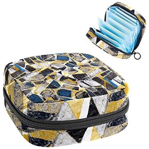 Opbergtas voor maandverband Pads, Menstruatie Cup Pouch, Periode Bag Organizer voor vrouwelijke Pads Tampons, Geometrisch Marmeren Patroon