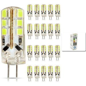 mengjay® 20 stuks - 3W G4 LED-lampen, vervanging voor 30W halogeenlampen, DC 12V, 260lm, koud wit, 6000K, 360° abstracte hoek