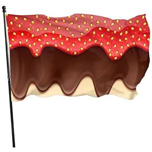 Vlaggenlijn 90X150cm Chocolade Aardbei Ijs Bunting Enkele Kant Bunting Banner Vlaggen Met Doorvoertules Tuin Vlag Voor Bruiloft Outdoor Vieringen