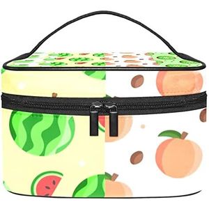 groen fruit make-up organizer tas, reismake-up tas organizer case draagbare cosmetische tas voor vrouwen en meisjes toiletartikelen, Meerkleurig, 22.5x15x13.8cm/8.9x5.9x5.4in