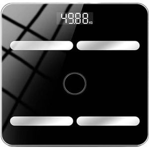 Weegschaal Bluetooth Lichaamsvetweegschaal Digitaal Display Weegschaal Badkamerweegschaal Multifunctioneel Personenweegschaal(Black)