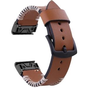 22 26mm Quickfit Horlogeband Fit for Garmin Fenix ​​7 7X 6 6X Pro 5X 5 Plus 3HR 935 Epix Lederen Band Horloge Polsband (Color : R, Size : For Garmin Fenix 7)