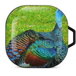 Wild Turkije oordopjes hoesje compatibel met Samsung hard shell beschermhoes zwart-stijl