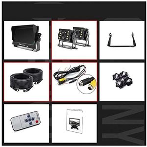 GPS-autonavigatiesysteem, 7 inch Ips Scherm HD AHD Sunshade Car Turveillance Monitor met 2 kanalen Video-ingang Parkeren Camera Assistance System Voor auto, vrachtwagen, camper(2 Cameras-10m-15m)