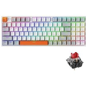QPSJXN Mechanisch gamingtoetsenbord, draadloos, hot-draadloos (rode schakelaar)