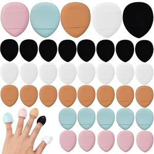 Fangzichen 75 STKS Vingerpoeder Puff Mini Make-up Spons Zachte Schoonheid Make-up Blender Puff voor Foundation, Gezicht Poeder, Onder Ooginstelling, Concealer, Reparatiecrème, Cosmetische Tool