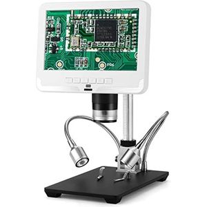Handheld digitale microscoop accessoires AD206 HD digitale microscoop met 2 LED vullichten en 7 '' LCD-scherm 2MP 200X vergrootglas microscoop accessoires (kleur: wit, vergroting: 200X)