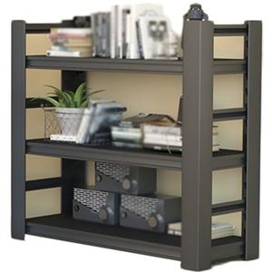 3 Kubus Boekenplank, 3 Lagen Display Boekenkast Opbergrek, Eenvoudige Boekenplank Met Wielen, Geschikt for Woonkamer, Kinderkamer, Leeshoek(Black,60X30X80cm)