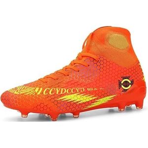 BINQER Voetbalschoenen for heren - Sport Comfortabele voetbalschoenen for buitensport Duurzame en comfortabele voetbalschoenen Spikes schoenen (Color : 518-orange Gold, Size : 35 EU)