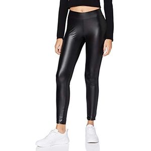 Urban Classics Damesbroek dames imitatie lederen leggings, fitnessbroek in glanzende lederlook in 3 kleuren, maten XS - 5XL, zwart, S