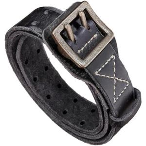 QUYBSGWJ Heren Dames Verstelbare Retro Lederen Westerse Cowboyriemen Voor Jeans Cargo Broeken Overhemd,zwart,110cm