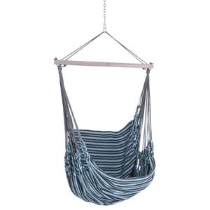 Chico hangstoel 190 x 95 cm synthetisch grijs-turquoise (incl. draaimechanisme, karabijnhaak en ketting)