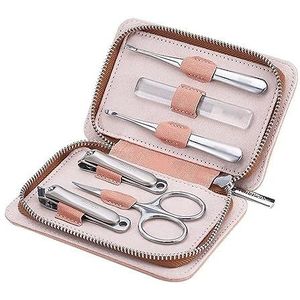Nagelknipperset Nagelknipperset, 6 stuks/set draagbare manicureset, nagelgereedschap for persoonlijke verzorging, professionele manicure-verzorgingsset met modieuze PU-leren tas Pedicurehulpmiddelen
