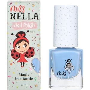 Miss Nella BLUE BELL - Blauwe glitternagellak voor kinderen, op waterbasis en geurloos, en gemakkelijk af te pellen.