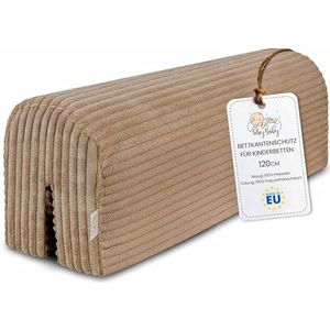 Bedrandbescherming voor kinderbedden 120 cm - bescherming voor bedframe babybed valbescherming voor boxspringbed bedrail met hoesrandbescherming kinderbabybedje Bruin
