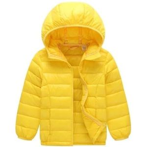 Kinderdonsjack Ultrazachte geïsoleerde jassen Kinderen Warme winterkleding Jongens Meisjes Lichtgewicht gewatteerde bovenkleding Winddichte capuchon Winterjassen Jas for jongens en meisjes(Yellow,Size