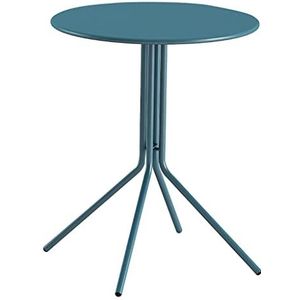 Kleine ronde tafel van ijzer, creatieve balkonsalontafel, kleine huishoudelijke eettafel, salontafel voor ontvangst en onderhandeling, buitenmelktheewinkel Netflix-kaarttafel (kleur: blauw, maat: 60x7