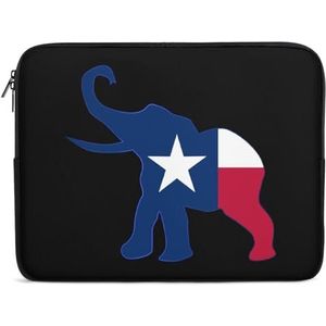 Texas Olifant Vlag Laptop Sleeve Case Casual Computer Beschermhoes Slanke Tablet Draagtas 13 inch
