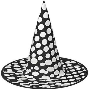 SSIMOO Zwart-witte stippen patroon Halloween feesthoed, grappige Halloween-hoed, brengt plezier op het feest, maak je de focus van het feest