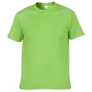 LQHYDMS Heren T-shirt Blank T-Shirt Mannen Korte Mouw Tshirts Effen Katoen Homme Tee Shirt Zomer Mannen Kleding Plus Size, Lichtgroen, 3XL