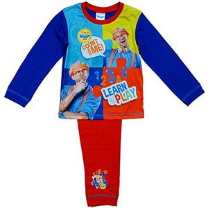 Get Wivvit Jongens Pyjama Blippi Pjs Count with Me Learn & Play Pyjama Maten van 18 maanden tot 5 jaar, 4-5 jaar, Meerkleurig, 4-5 Jaren